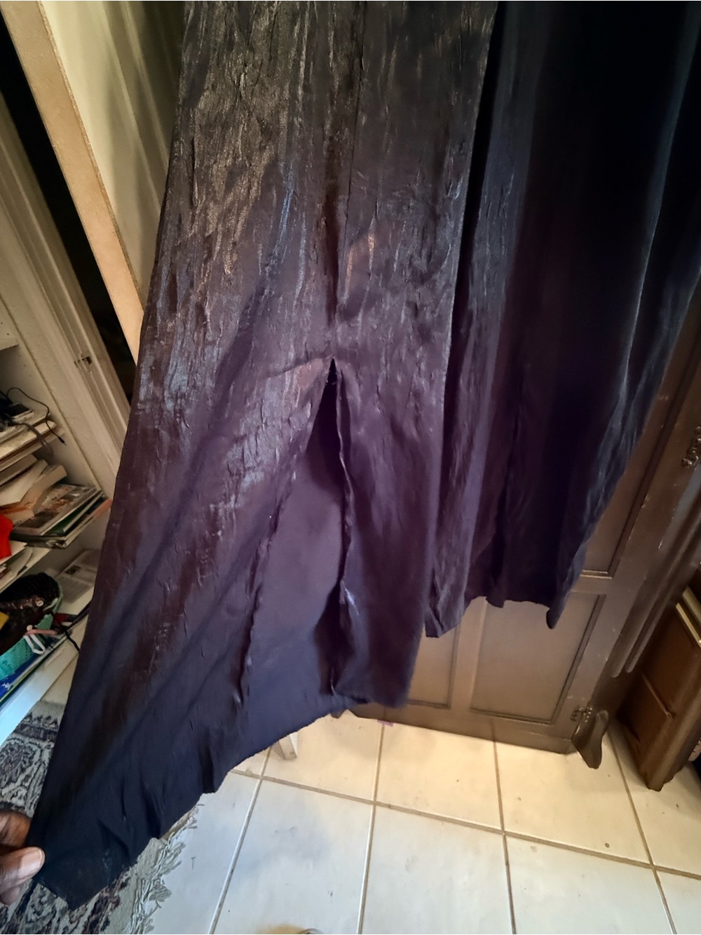 Y2K Dark Boho Goth Glam Avant-garde Forever 21 Black Wide-Leg Split Front Pants - Picture 3 of 7